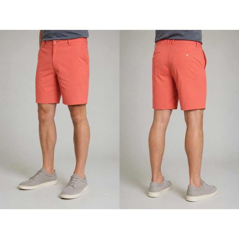 Walter Hagen 11 Majors Men's Performance Golf Shorts Coral Salmon Size 42...